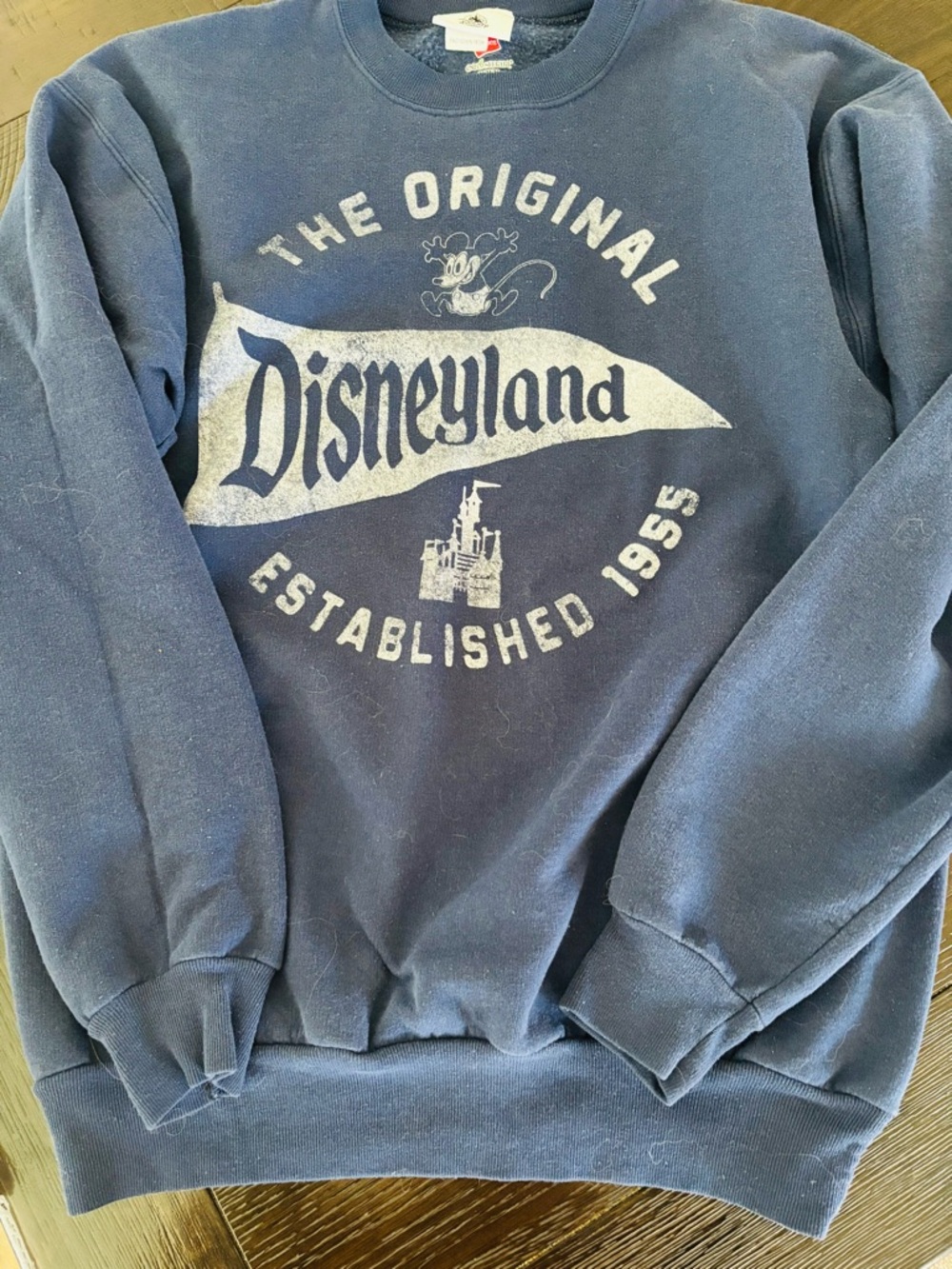 Disney Navy Crewneck Sweatshirt with White Retro Mickey Graphic